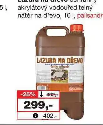 Barvy a laky drogerie Lazura na dřevo akrylátový vodouředitelný nátěr na dřevo, 10l nabídka