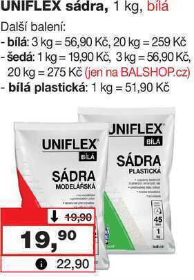 Barvy a laky drogerie Uniflex sádra, 1 kg, bílá nabídka