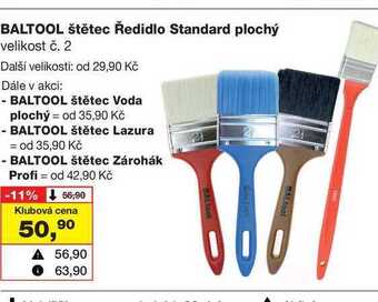 Barvy a laky drogerie Baltool štětec ředidlo standard plochý velikost č. 2 nabídka