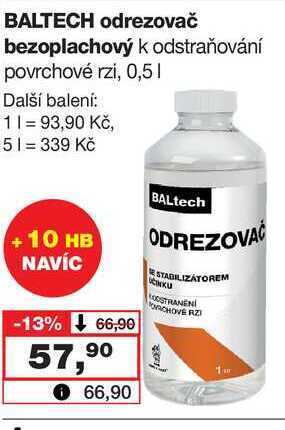 Barvy a laky drogerie Baltech odrezovač bezoplachový k odstraňování povrchové rzi, 0,5l nabídka