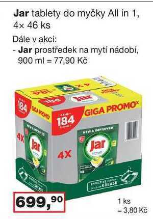 Jar tablety do myčky all in 1, 4x 46 ks