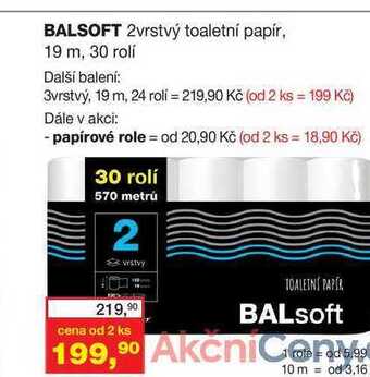 Ráj drogerie Balsoft 2vrstvý toaletní papír, 19 m, 30 rolí nabídka