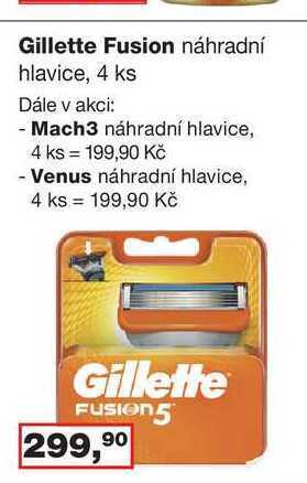 Ráj drogerie Gillette fusion náhradní hlavice, 4 ks nabídka