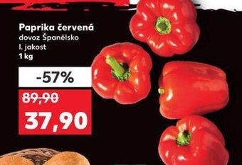 Kaufland Paprika červená dovoz Španělsko I. jakost 1 kg nabídka