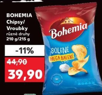 Kaufland BOHEMIA Chipsy/ Vroubky různé druhy 210 g/215 g nabídka