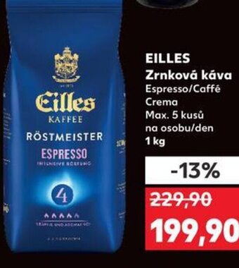 Kaufland EILLES Zrnková káva Espresso/Caffé Crema nabídka