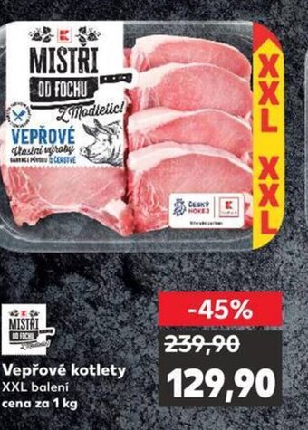 Kaufland Vepřové kotlety XXL balení cena za 1 kg nabídka