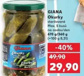Kaufland GIANA Okurky sterilované nabídka