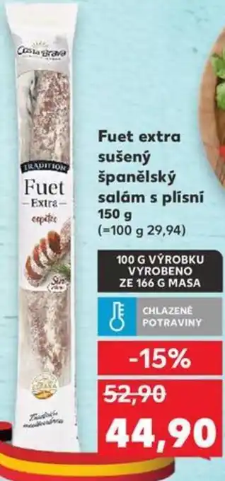 Kaufland Fuet extra sušený španělský salám s plísní nabídka