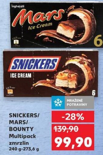 Kaufland SNICKERS/ MARS/ BOUNTY Multipack zmrzlin 240 g-273,6 g nabídka
