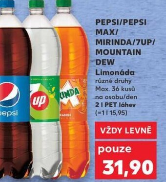 Kaufland PEPSI/PEPSI MAX/ MIRINDA/7UP/ MOUNTAIN DEW nabídka