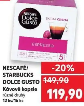 Kaufland NESCAFÉ/ STARBUCKS DOLCE GUSTO Kávové kapsle různé druhy 12 ks/16 ks nabídka