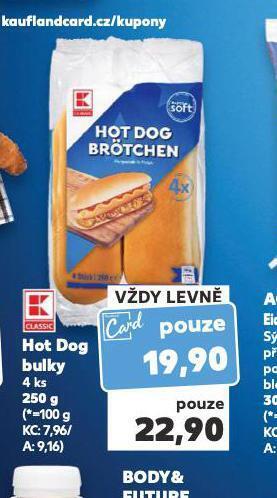Kaufland Hot dog bulky nabídka