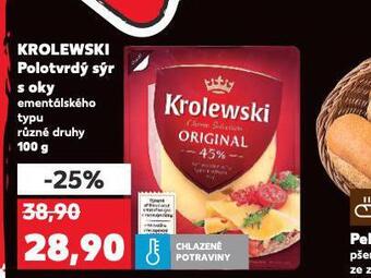 Kaufland Krolewski přírodní polotvrdý sýr s oky nabídka