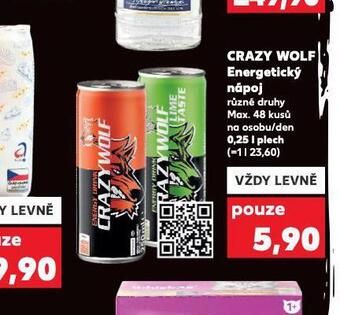Kaufland Crazy wolf energetický nápoj nabídka