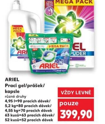 Kaufland ARIEL Prací gel/prášek/ kapsle nabídka