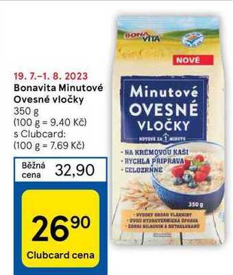 Tesco Bonavita minutové ovesné vločky 350 g nabídka