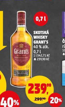 Penny Market Skotská whisky grant's nabídka