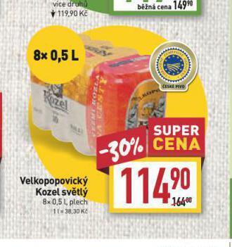 Billa Pivo velkopopovický kozel nabídka