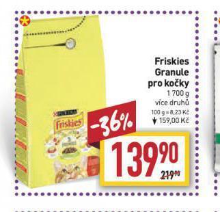 Billa Friskies granule pro kočky nabídka