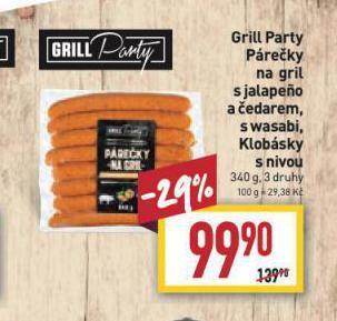 Billa Párečky na gril nabídka