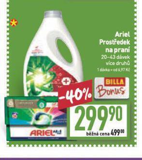 Billa Ariel prací prostředek nabídka