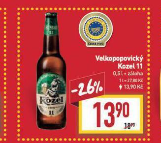 Billa Pivo velkopopovický kozel nabídka