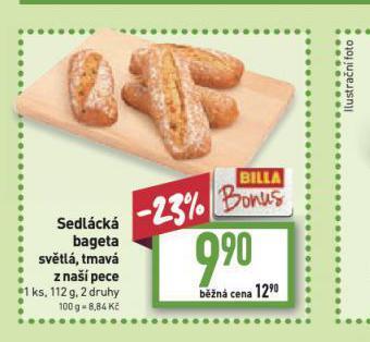 Billa Sedlácká bageta nabídka