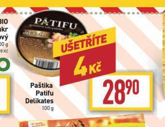 Billa Paštika patifu delikates nabídka