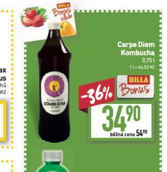 Billa Carpe diem kombucha nabídka
