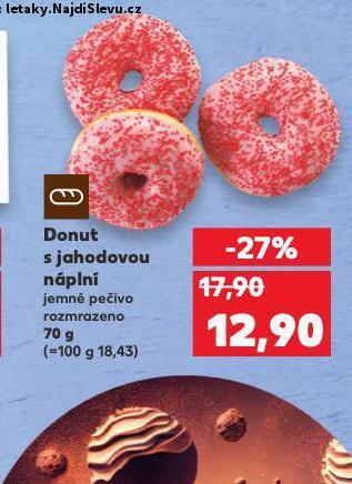 Kaufland Donut s jahodovou náplní nabídka