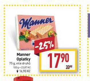 Billa Manner oplatky nabídka