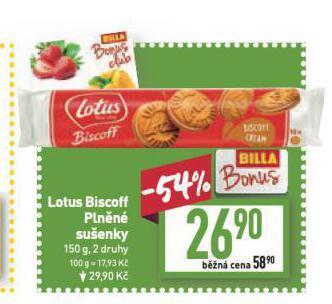 Billa Lotus sušenky nabídka
