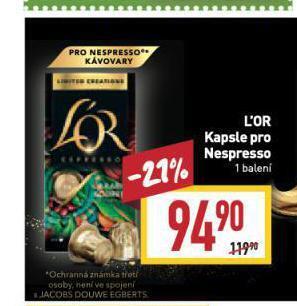 Billa Kávové kapsle l'or nabídka