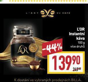 Billa L'or káva nabídka