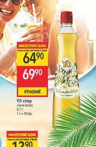 Globus Yo sirup nabídka