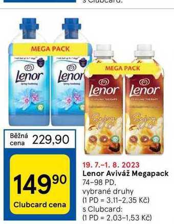 Tesco Lenor aviváž megapack 74-98 pd nabídka