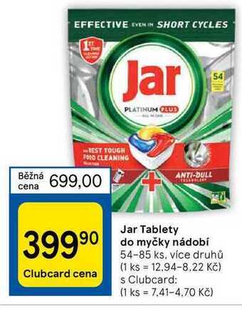 Tesco Jar tablety do myčky nádobí 54-85 ks nabídka