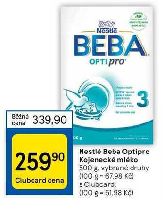 Tesco Nestlé beba optipro kojenecké mléko 500 g nabídka