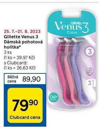 Tesco Gillette venus 3 dámská pohotová holítka* 3 ks nabídka