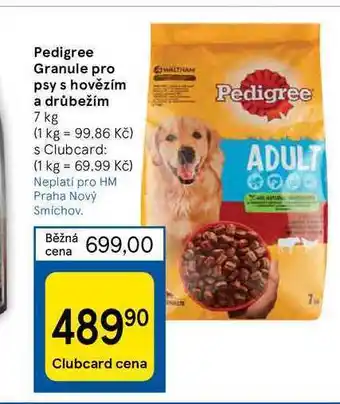Tesco Pedigree granule pro psy s hovězím a drůbežím 7 kg nabídka