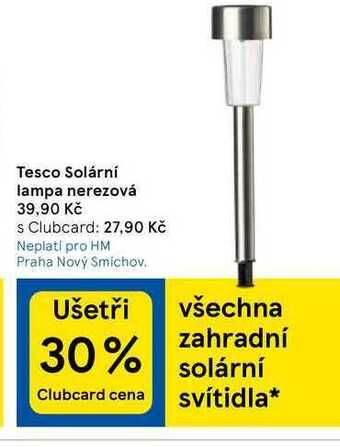 Tesco Tesco solární lampa nerezová nabídka