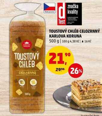 Penny Market Toustový chléb celozrnný karlova koruna, 500 g nabídka