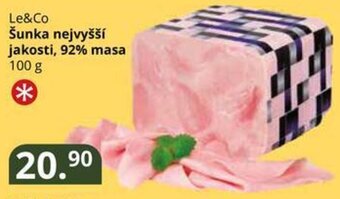 Potraviny CZ Le&Co Šunka nejvyšší jakosti, 92% masa 100 g nabídka
