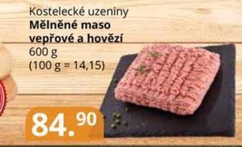 Potraviny CZ Kostelecké uzeniny Mělněné maso vepřové a hovězí 600 g nabídka