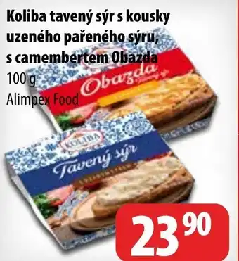 Partner Maloobchodní síť Koliba tavený sýr s kousky uzeného pařeného sýru, s camembertem Obazda nabídka