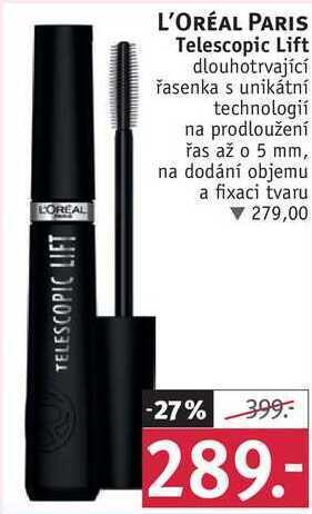 Rossmann L'oréal paris telescopic lift dlouhotrvající řasenka nabídka