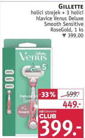 Rossmann Gillette holicí strojek + 3 holicí hlavice nabídka