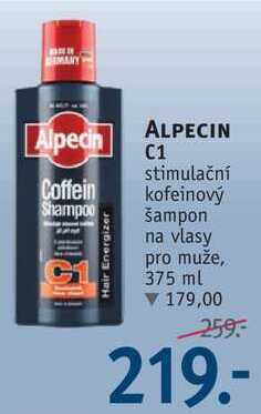 Rossmann Alpecin c1 stimulační kofeinový šampon na vlasy pro muže, 375 ml nabídka