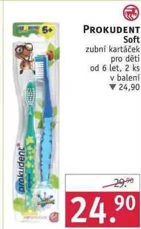 Rossmann Prokudent soft zubní kartáček pro děti od 6 let, 2 ks v balení nabídka